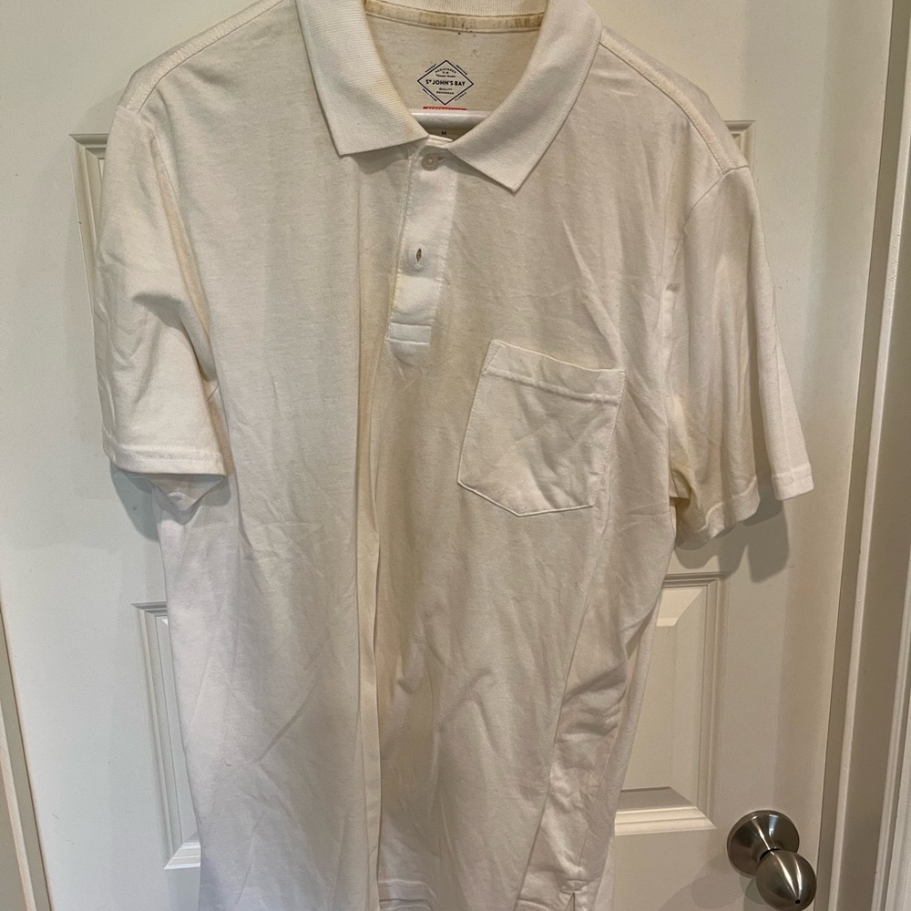 St. John's Bay Off-White Polo Shirt
